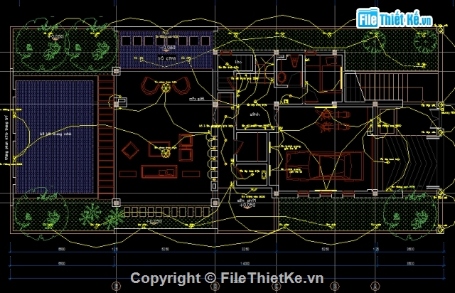 biệt thự phố,Bản vẽ autocad,Biệt thự,mẫu biệt thự